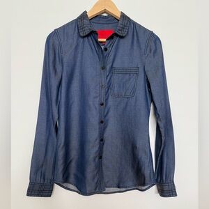 Zac Posen New York Blue Button-Up Denim Shirt